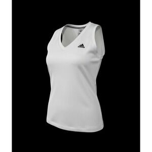 Adidas Climalite‎ 3 Stripe White T-Shirt Tank Top Polyester Size XL